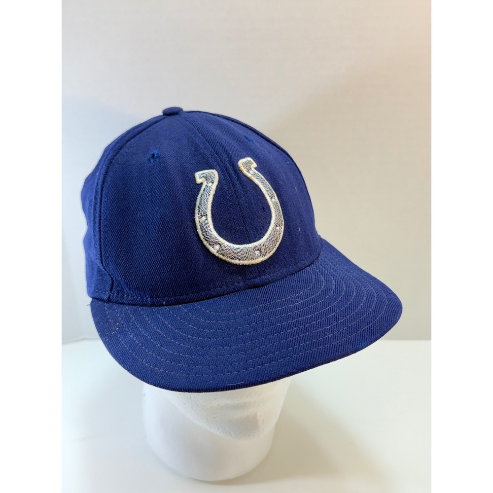 Indianapolis Colts New Era Fitted Hat Mens 7‎ 1/4 Blue 59FIFTY Wool USA Vintage